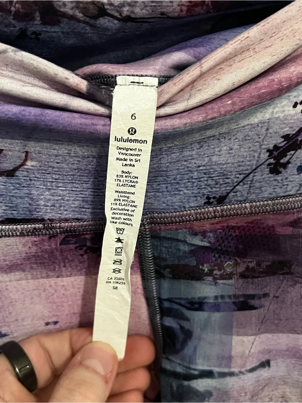lululemon Purple and Navy Abstract Print Leggings